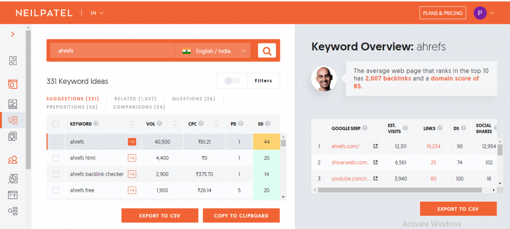 1-Identify Competitors Keywords