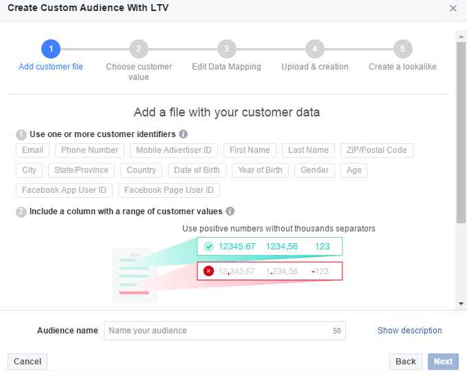 13 Custom audience - Value-Based Lookalike feature in Facebook Ads