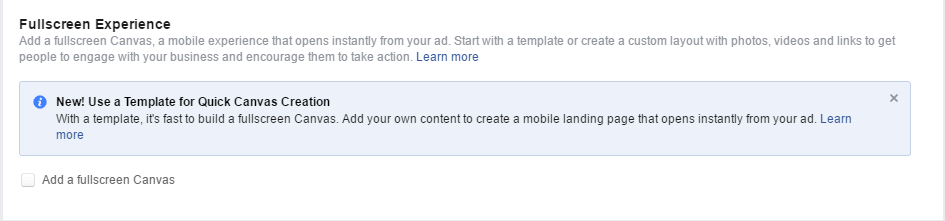 14 Facebook Ads - Fullscreen Canvas Experience