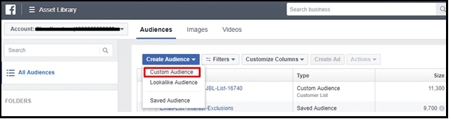 9- Create offline custom audience in facebook