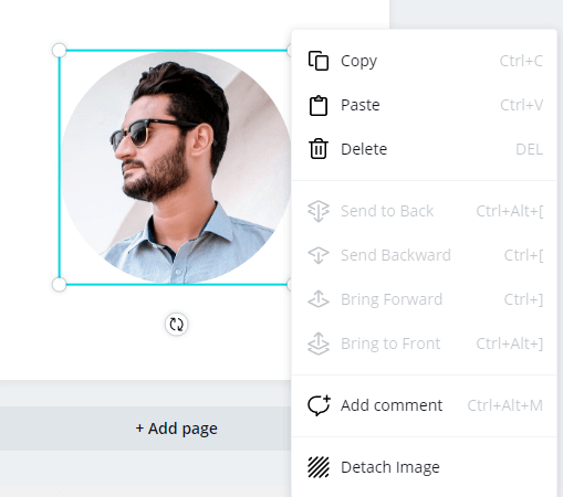 design tips in canva - detach image