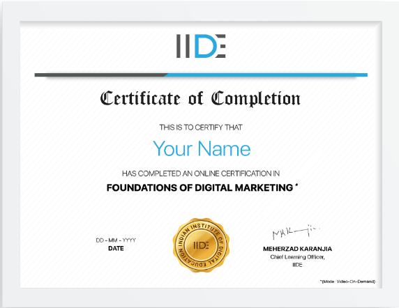 iide digital marketing certification