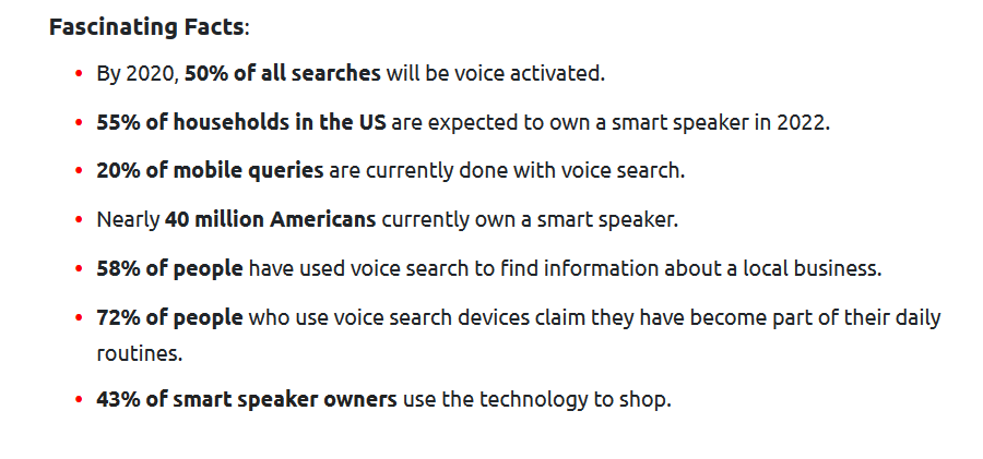 voice search optimization statistics 2021